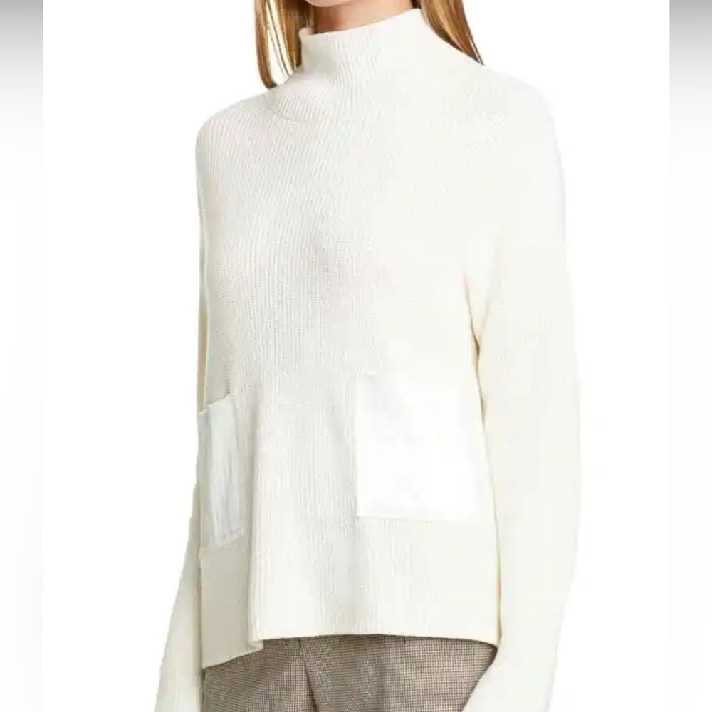 HUGO BOSS FAONIA COTTON & CASHMERE IVORY SWEATER sz S D1 - Picture 2 of 12